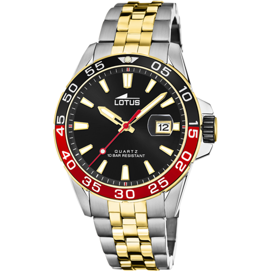 lotus RELOJ LOTUS 18768/4 NEGRO CORREA DE ACERO INOXIDABLE 316L HOMBRE