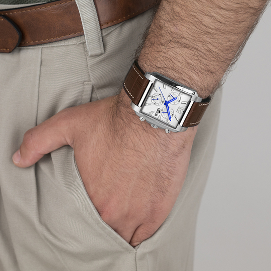 lotus RELOJ LOTUS SQUARE SERIES 18851/1 PLATEADO CORREA DE CUERO HOMBRE Limitado a 3 días