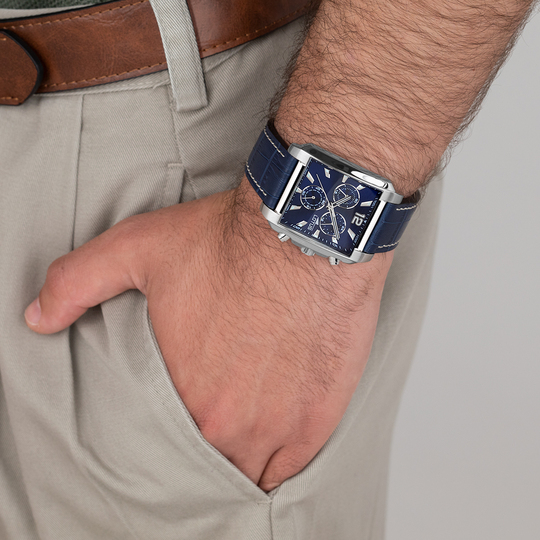 lotus RELOJ LOTUS SQUARE SERIES 18851/2 AZUL CORREA DE CUERO HOMBRE Ahorra y exporta