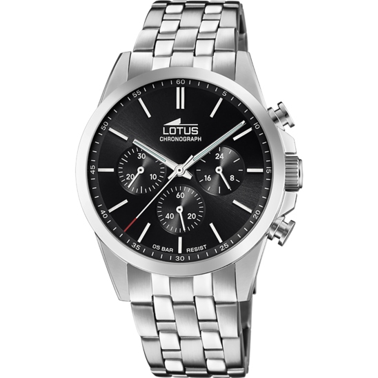 lotus RELOJ LOTUS CHRONO 18989/4 NEGRO CORREA DE ACERO INOXIDABLE 316L HOMBRE