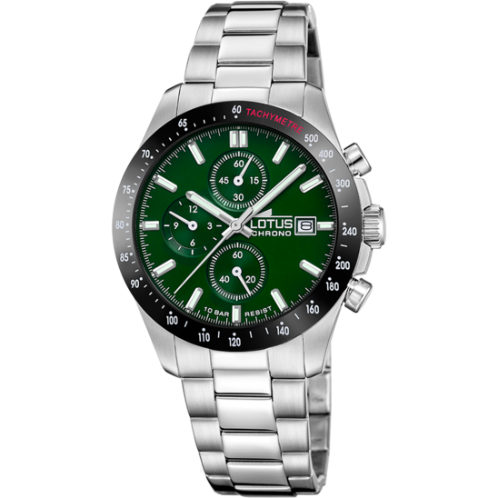 lotus RELOJ LOTUS CHRONO 18994/7 VERDE CORREA DE ACERO INOXIDABLE 316L HOMBRE Última moda