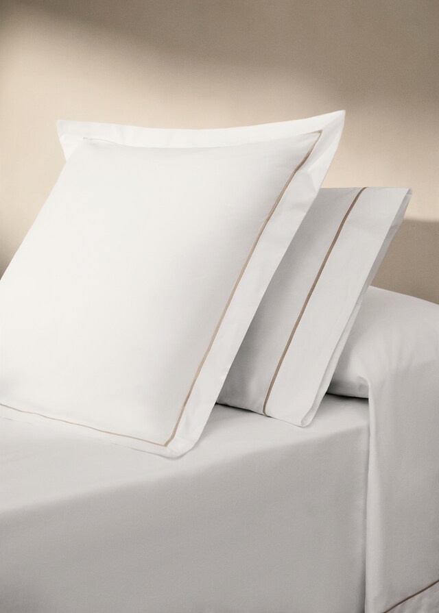 mango Funda almohada algodón percal detalle festón 50x75 cm