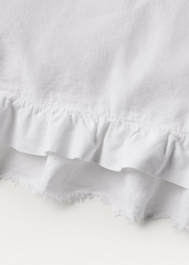 mango Funda almohada algodón lavado volante lino 50x75 cm Envío gratis