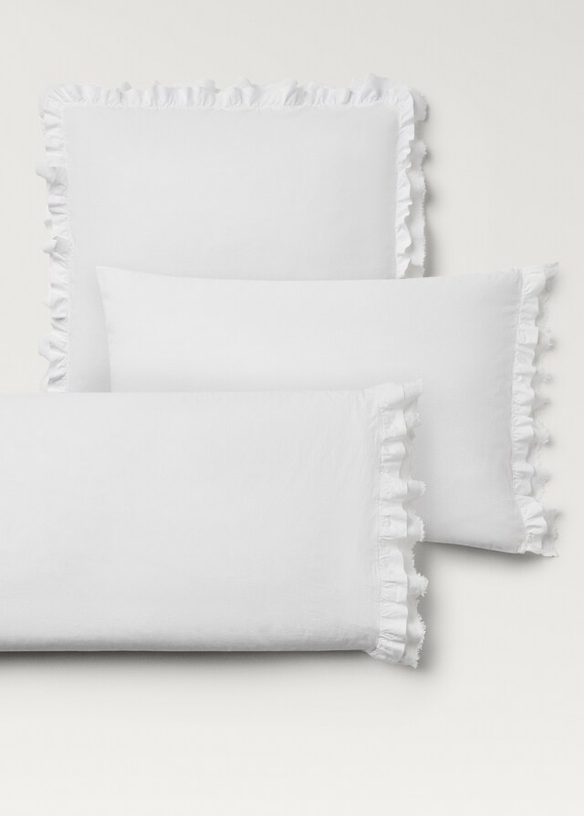 mango Funda almohada algodón lavado volante lino 50x75 cm Envío gratis