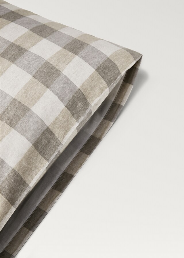 mango Funda almohada algodón percal cuadros 50x75 cm Envío gratis