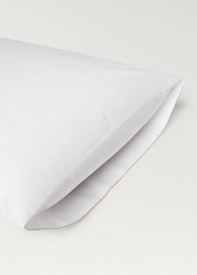 mango Funda almohada algodón percal doble overlock 50x75 cm