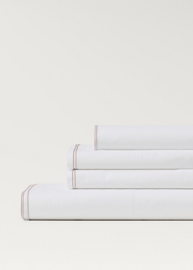 mango Sábana encimera algodón percal doble overlock cama 90 cm Libre de impuestos