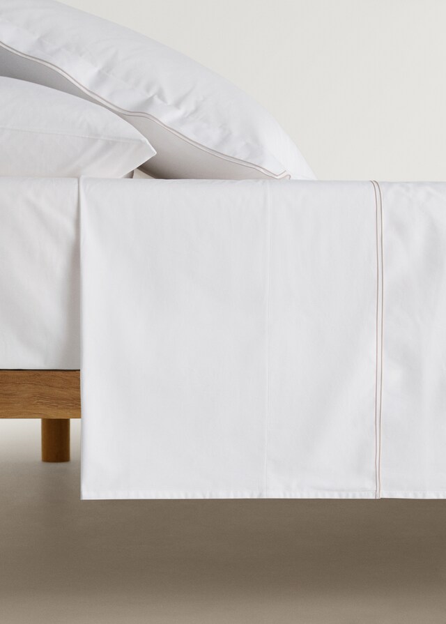 mango Sábana encimera algodón percal doble overlock cama 90 cm Libre de impuestos