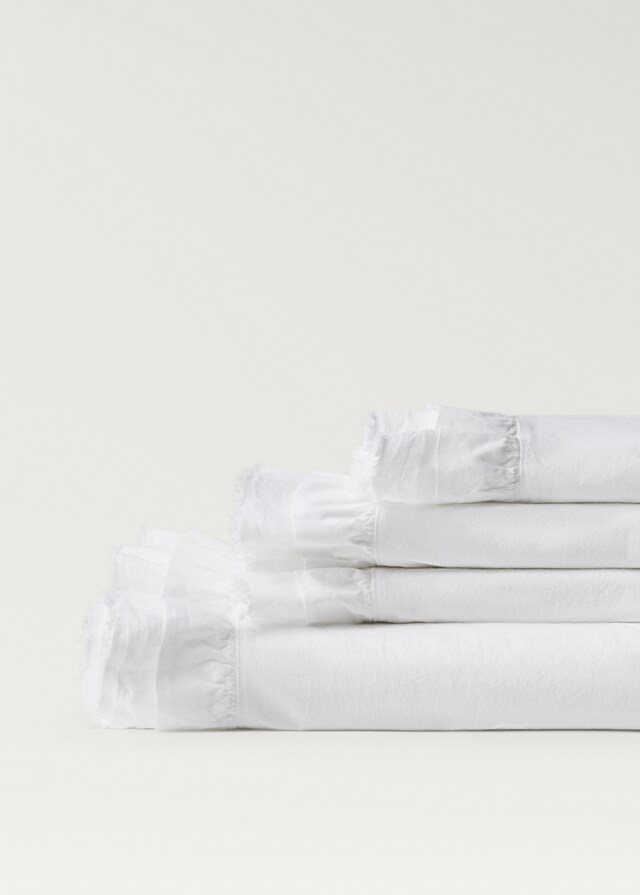 mango Sábana encimera algodón acabado desflecado cama 180/200 cm Descuentos del mes