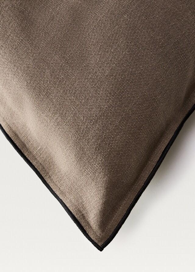 mango Funda cojín algodón lino overlock con pestaña 50x50 cm Grandes ahorros