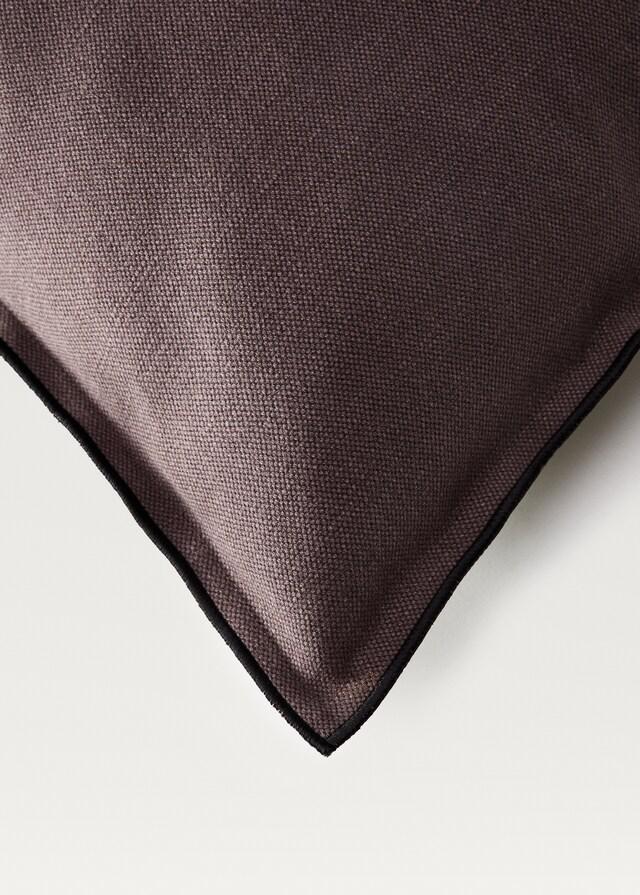 mango Funda cojín algodón lino overlock con pestaña 50x50 cm Rebajas de fin de temporada