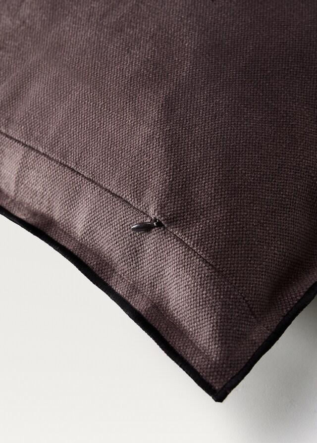 mango Funda cojín algodón lino overlock con pestaña 50x50 cm Rebajas de fin de temporada