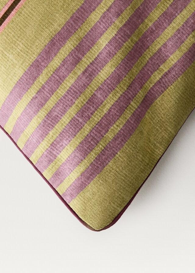 mango Funda cojín ribete a contraste raya multicolor 40x60 cm Precio ultrabajo