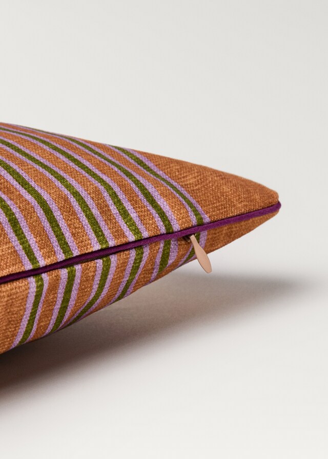 mango Funda cojín ribete a contraste raya multicolor 30x50 cm Outlet
