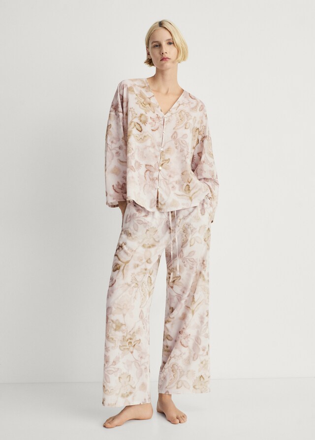 mango Camisa pijama detalle floral Oferta especial