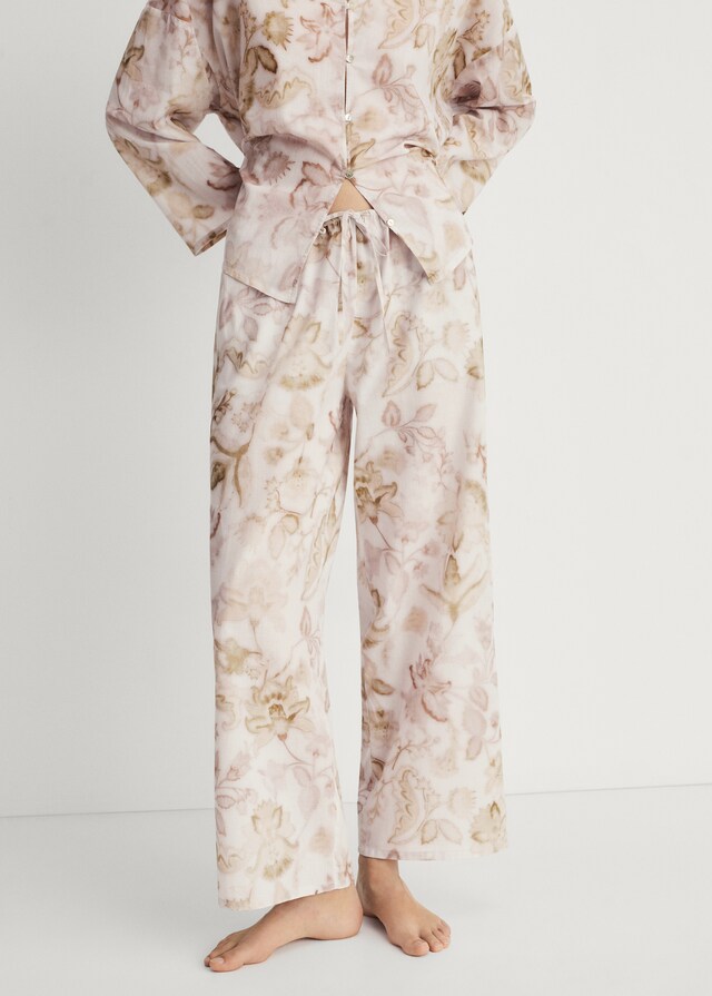 mango Pantalón pijama detalle floral