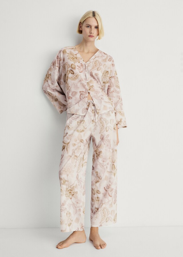 mango Pantalón pijama detalle floral Envío gratis