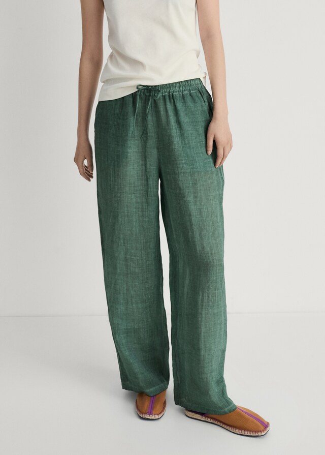 mango Pantalón ramio diseño overdyed