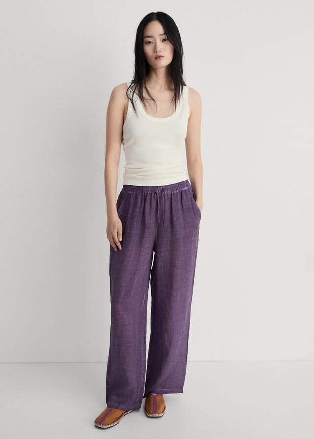 mango Pantalón ramio diseño overdyed Último día