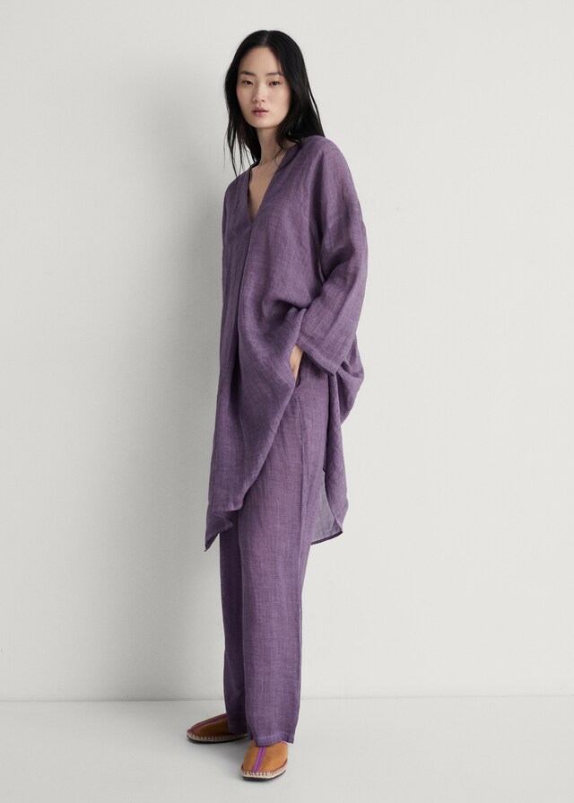 mango Pantalón ramio diseño overdyed Último día
