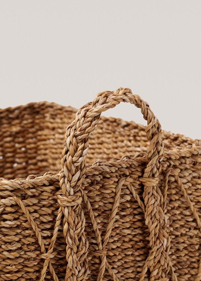 mango Cesta seagrass trenzado diseño rombo grande Envío internacional gratuito