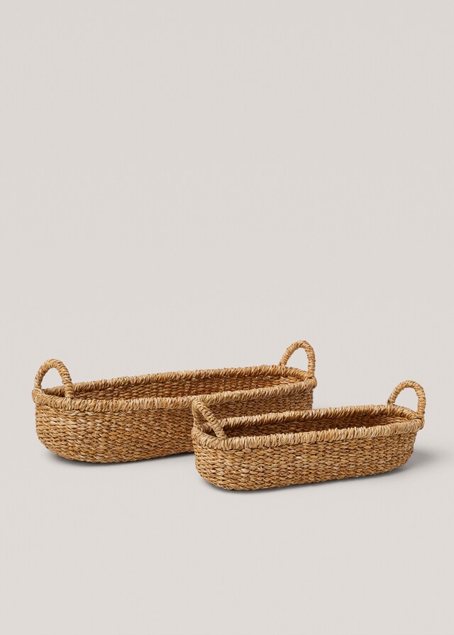 mango Cesta rectangular asas Tienda de fábrica
