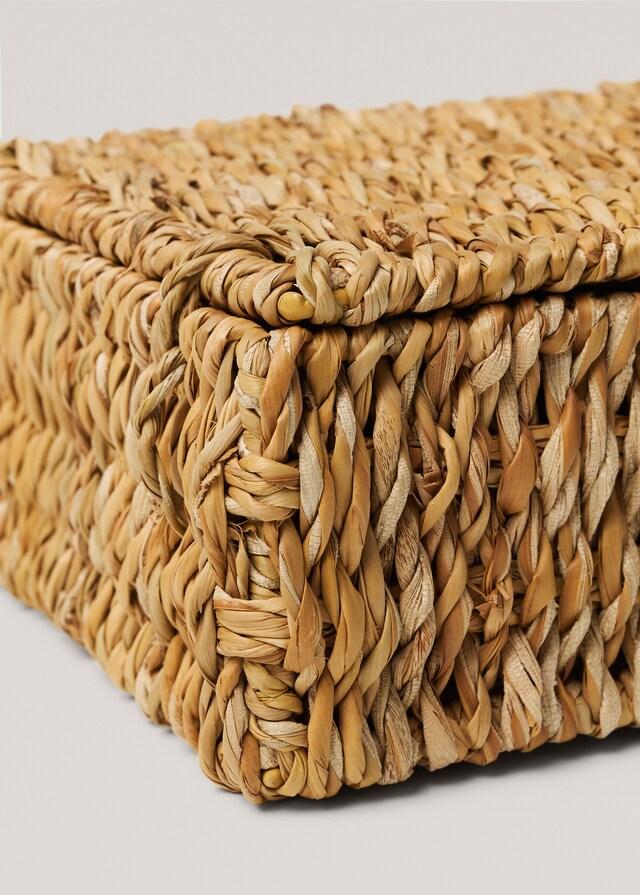 mango Cesta fibras naturales tapa 17x17cm Ahorra y exporta