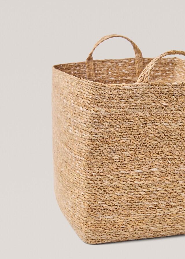 mango Cesta seagrass asas pequeña Precios de Black Friday