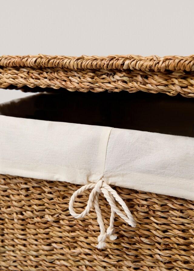 mango Cesta ropa seagrass grande En oferta