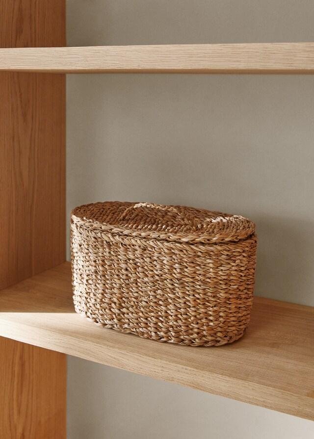 mango Cesta ovalada fibras naturales 16x29cm