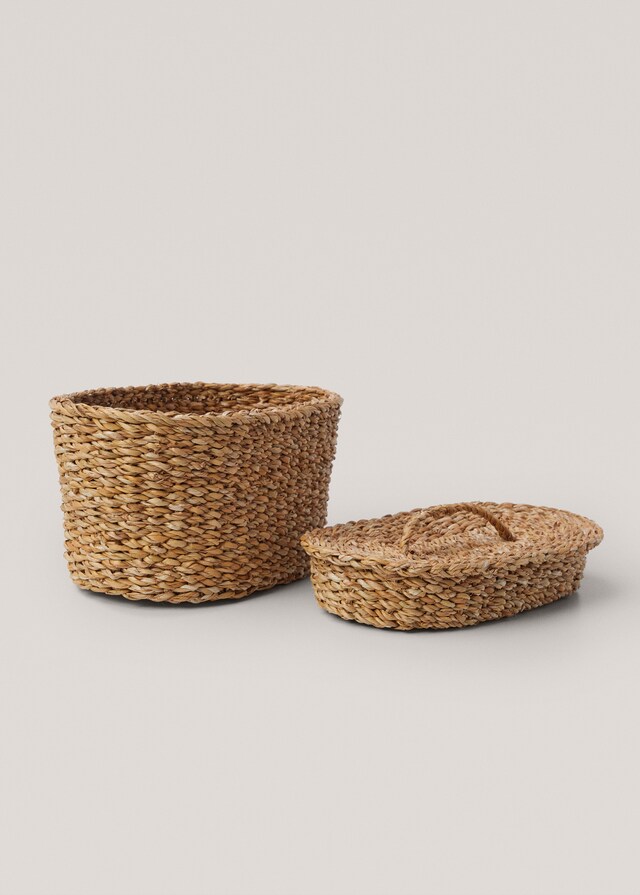 mango Cesta ovalada fibras naturales 16x29cm Descuentos del mes