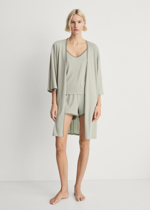 mango Bata algodón puntilla contratono Oferta exclusiva