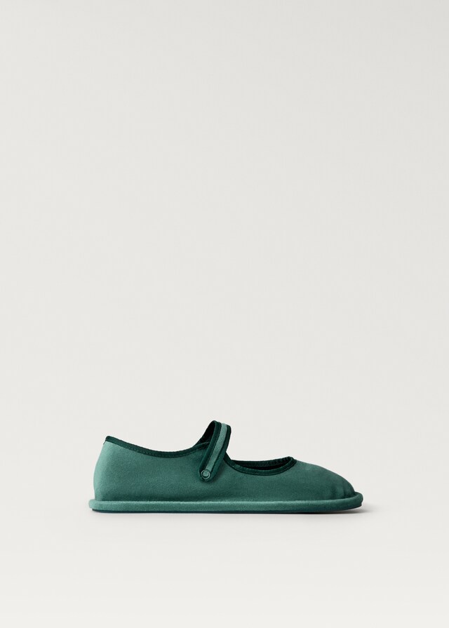 mango Bailarinas velour con hebilla 2025