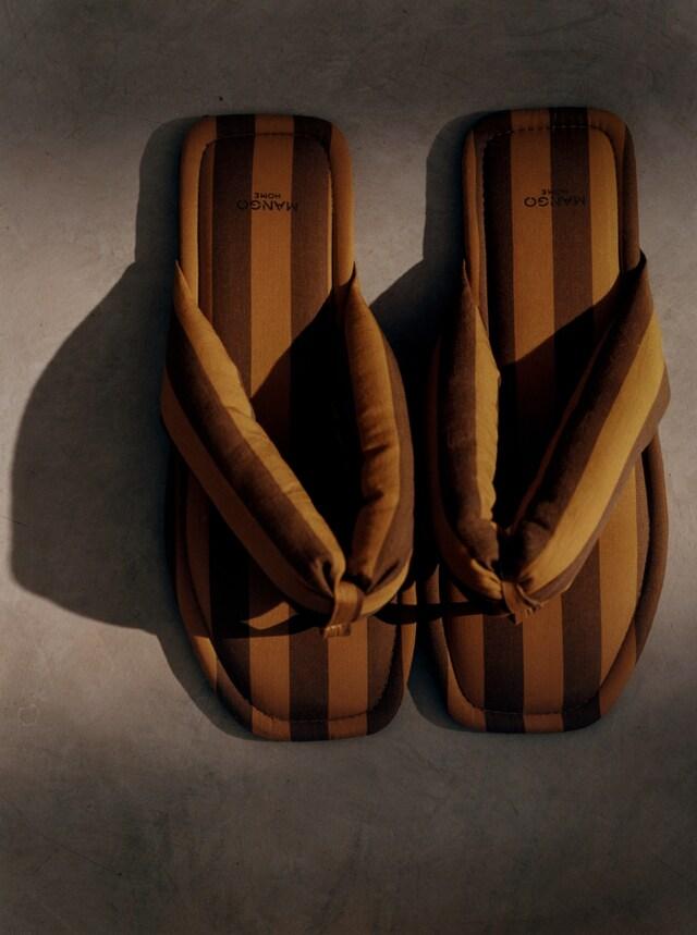 mango Zapatilla abierta raya tejida Venta caliente