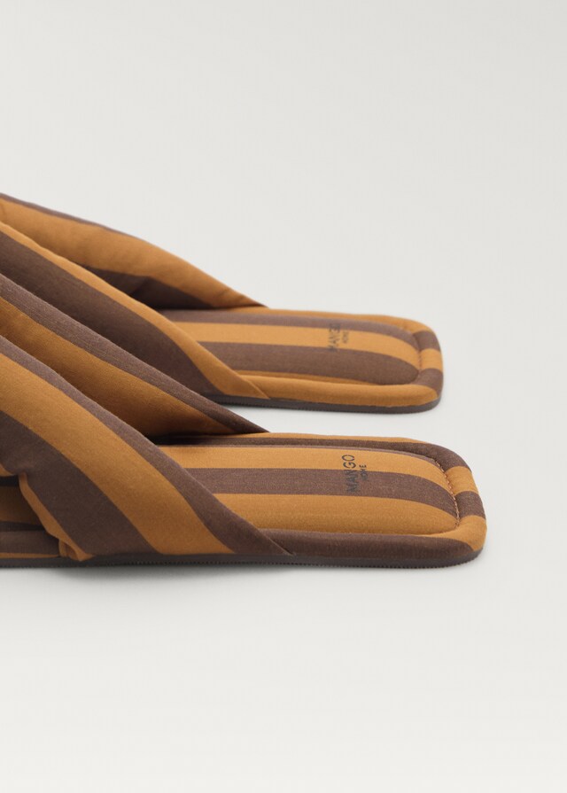 mango Zapatilla abierta raya tejida Venta caliente