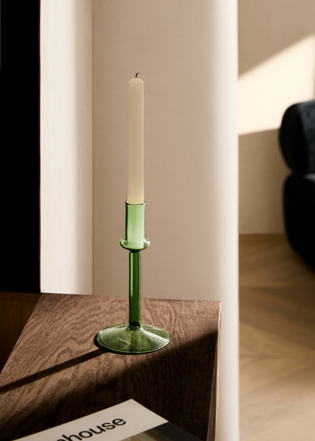 mango Candelabro borosilicato mediano