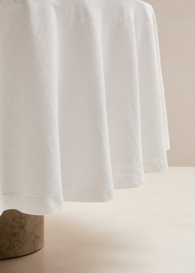 mango Mantel redondo bordado vainica Superdescuento