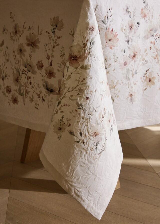 mango Mantel jacquard estampado mini flores 6 a 8 comensales Grandes descuentos