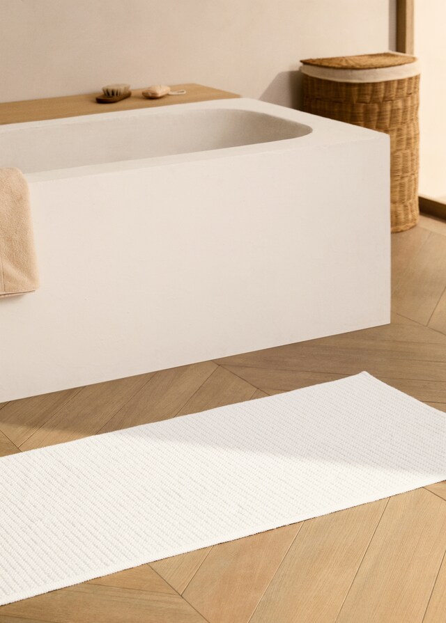 mango Alfombra baño algodón tejido reversible