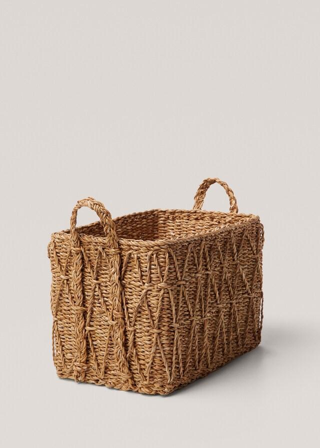 mango Cesta cuadrada asas 37x27cm Devoluciones gratuitas