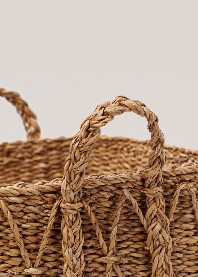 mango Cesta cuadrada asas 37x27cm Devoluciones gratuitas