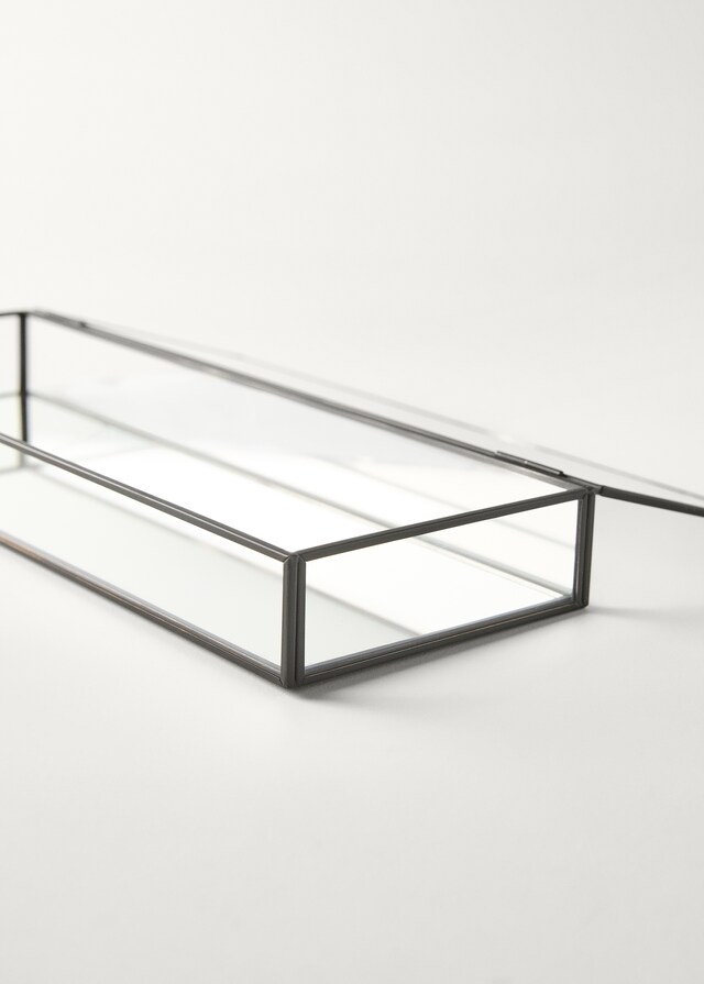 mango Caja joyero vidrio y metal mediana Gran oferta