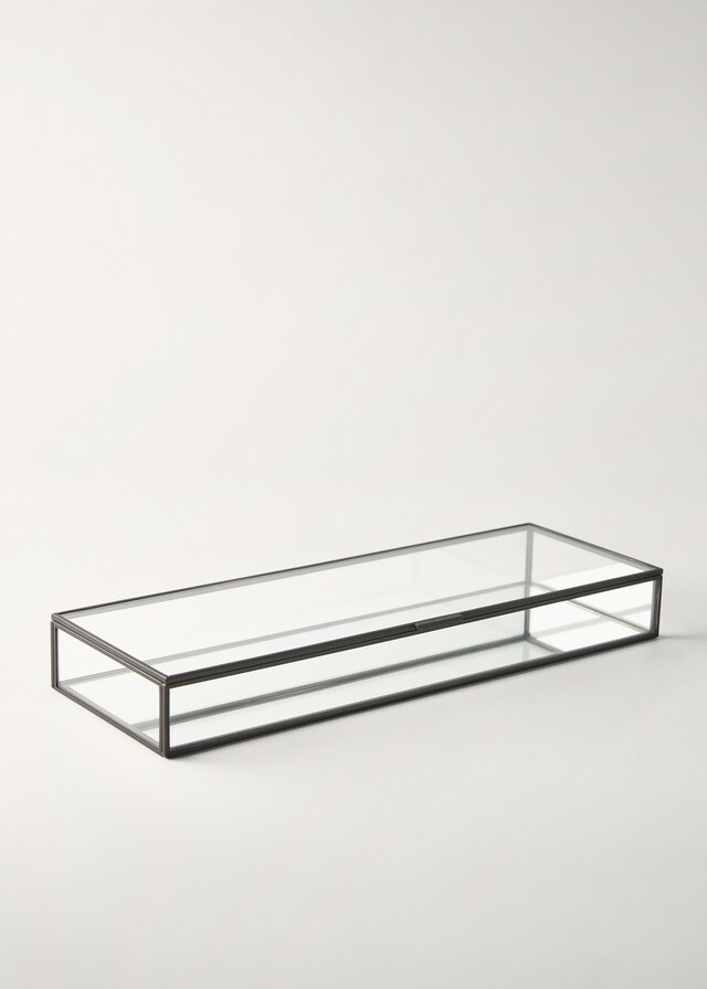 mango Caja joyero vidrio y metal mediana Gran oferta