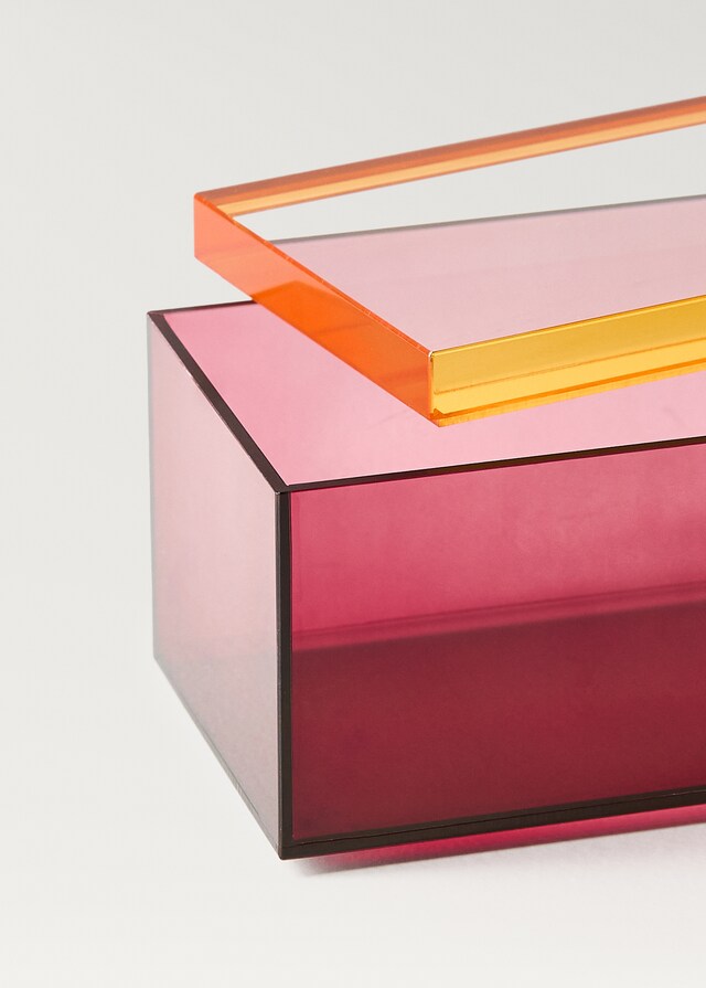 mango Caja acrílico bicolor 20x8x7 5 cm Rebajas baratas