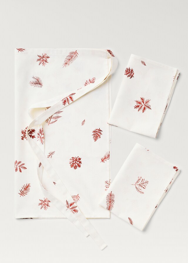 mango Delantal estampado hojas Descuento