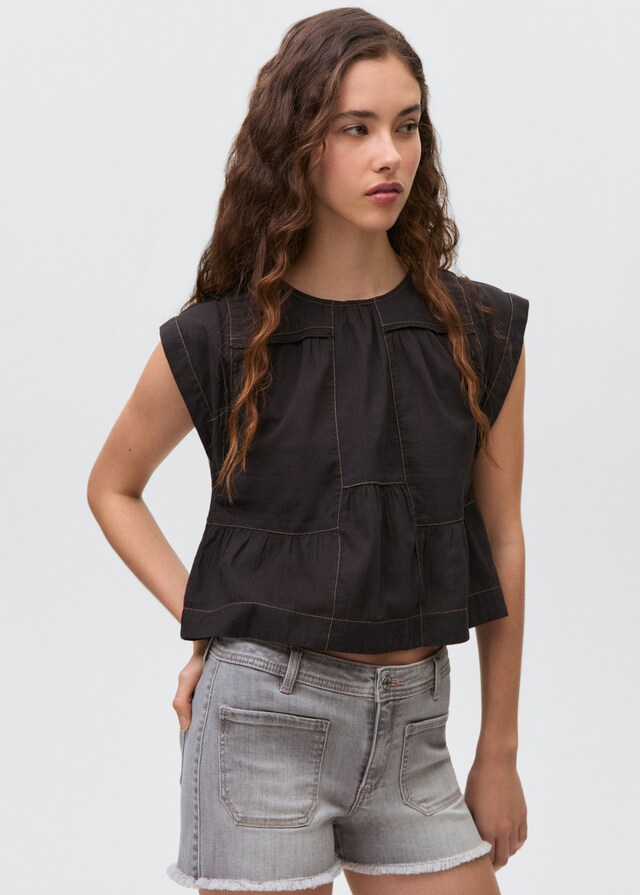 mango Short vaquero desflecado
