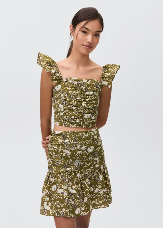 mango Falda drapeada estampada