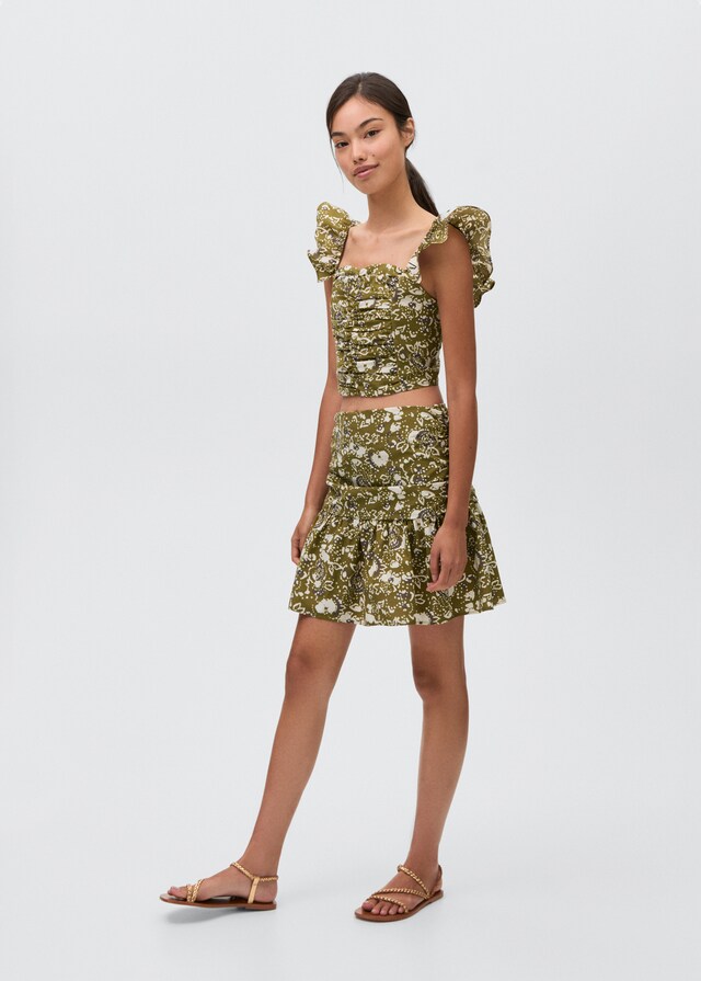 mango Falda drapeada estampada Solo hoy