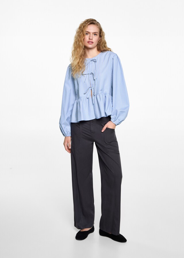 mango Camisa rayas lazos Superdescuento
