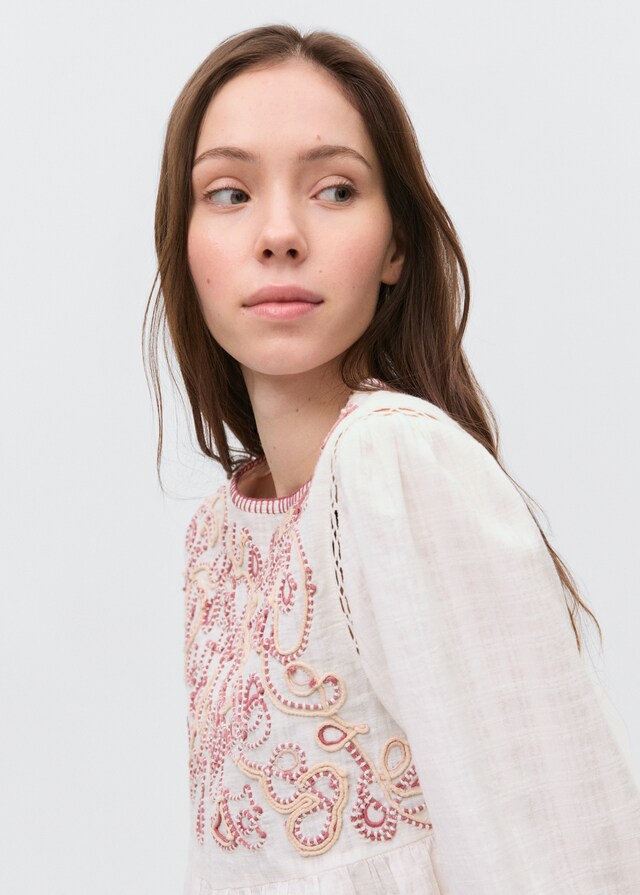 mango Blusa algodón bordados Grandes descuentos